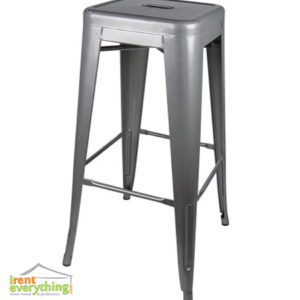 Silver Industrial Barstool
