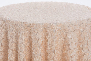 Champagne Cabbage Rose Textured Sheer - Image 2