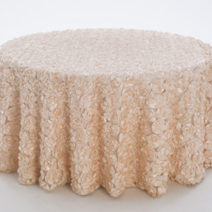 Champagne Cabbage Rose Textured Sheer