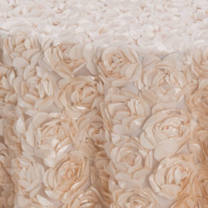 Champagne Cabbage Rose Textured Sheer - Image 3