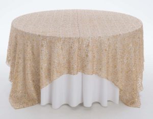 Champagne Chain Link Textured Sheer Overlay