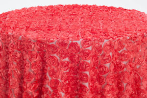 Coral Cabbage Rose Textured Sheer - Image 2