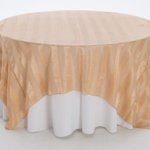 Gold Satin Stripe Sheer Overlay