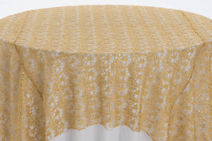 Gold Chain Link Textured Sheer Overlay - Image 2