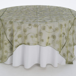 Olive Spiral Sheer Overlay