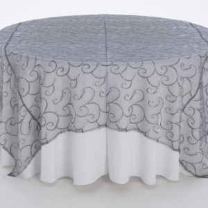 Pewter Mist Sheer With Sequins Overlay