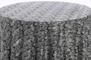 Black Silver Laser Cut Textured Sheer - Image 2