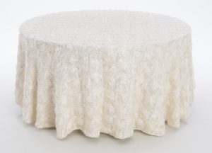French Vanilla Flowered Taffeta