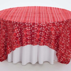 Red Coin Textured Sheer Overlay