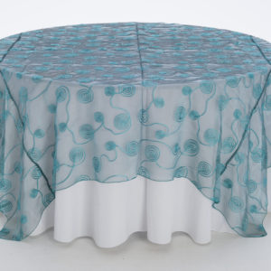 Teal Spiral Sheer Overlay