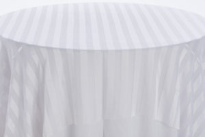 White Satin Stripe Sheer Overlay - Image 2