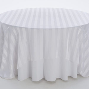 White Satin Stripe Sheer Overlay
