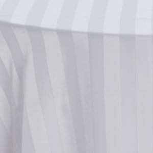 White Satin Stripe Sheer Overlay - Image 3