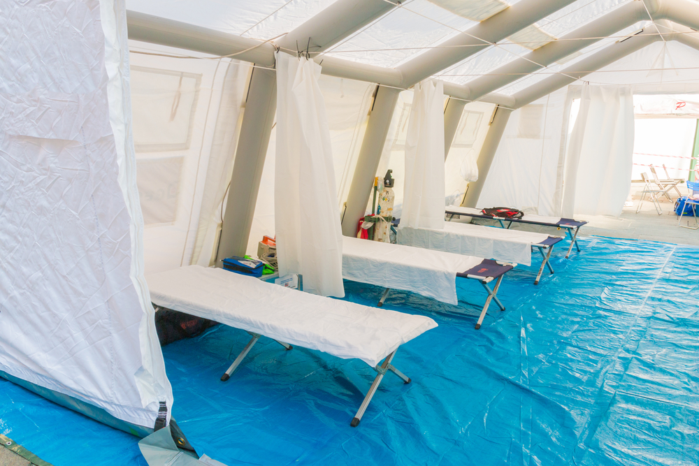 a field tent used for shelter in response to an emergency