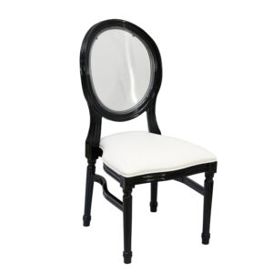 Black Castle Chair, White Seat, Clear Back