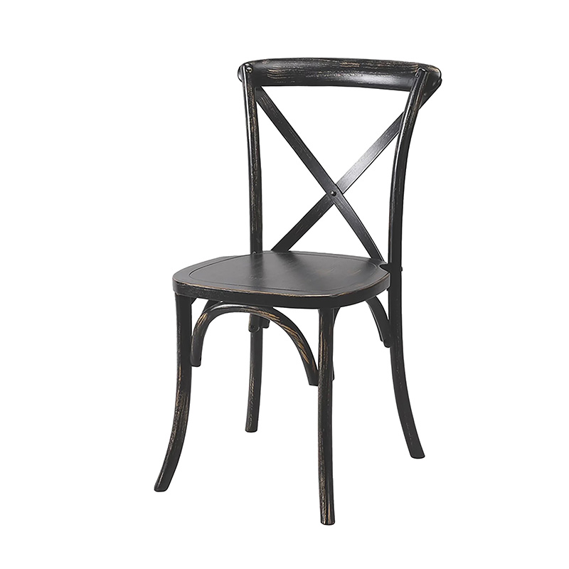 Black Weathered Cross Back Chair